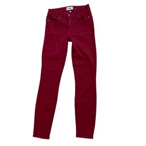 Paige Verdugo Ankle Skinny Jeans Women's Size 25 Red Maroon Stretch Cotton Rayon